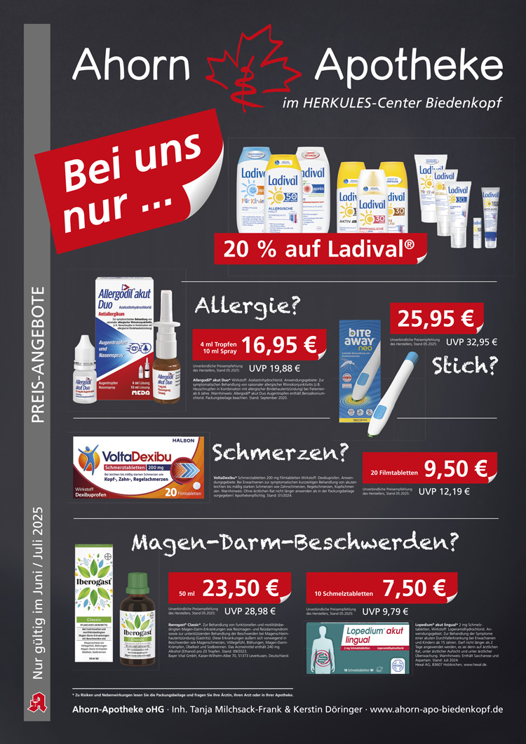 Preis-Angebote bis Juli 2025